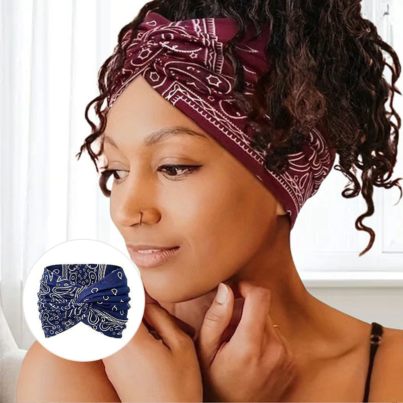 Haarband Breit Batik Vintage Stil