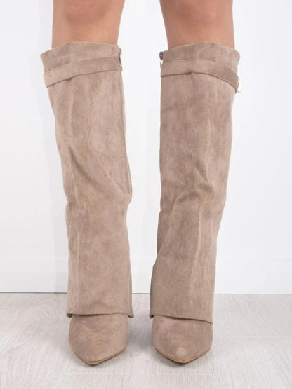 Damenstiefel Suede Elegant Gold