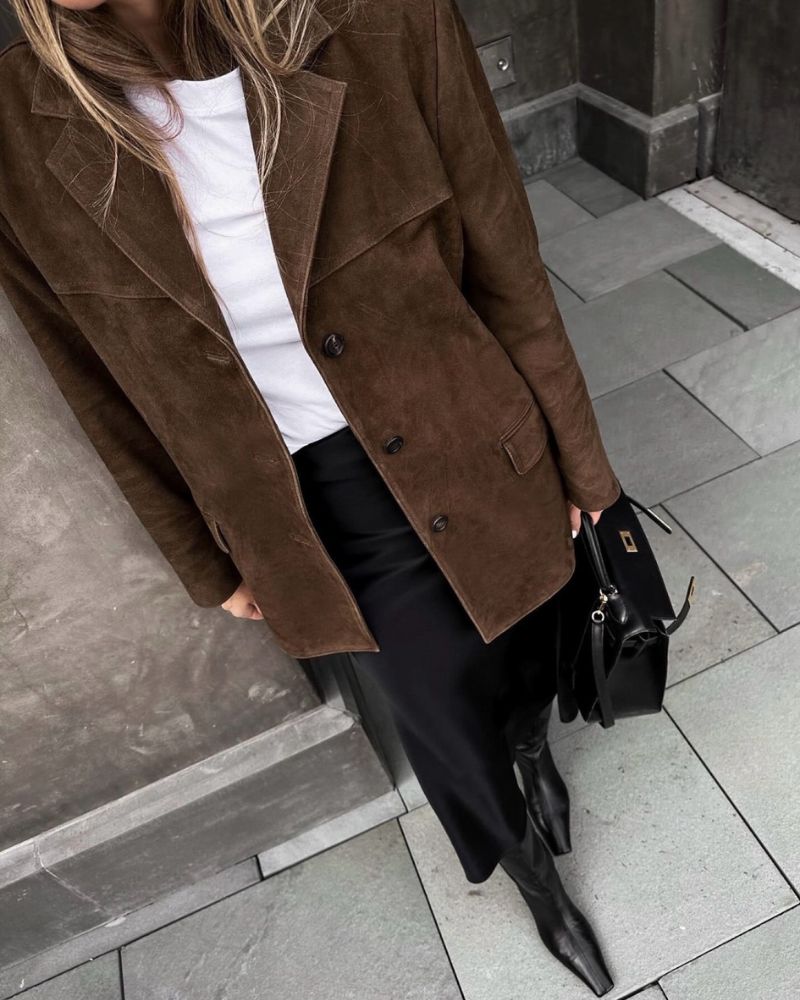 Lederblazer Damen Wildleder Elegant