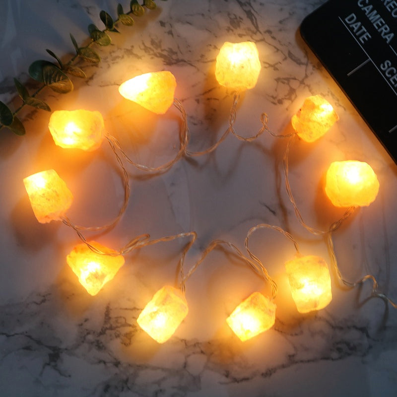 Himalaya Salz Lichterkette Warm Bernsteinlicht Dekoration