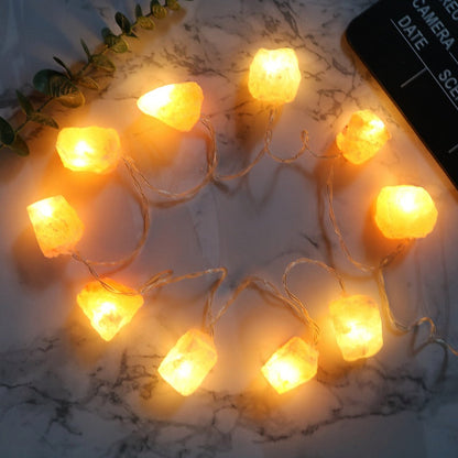 Himalaya Salz Lichterkette Warm Bernsteinlicht Dekoration