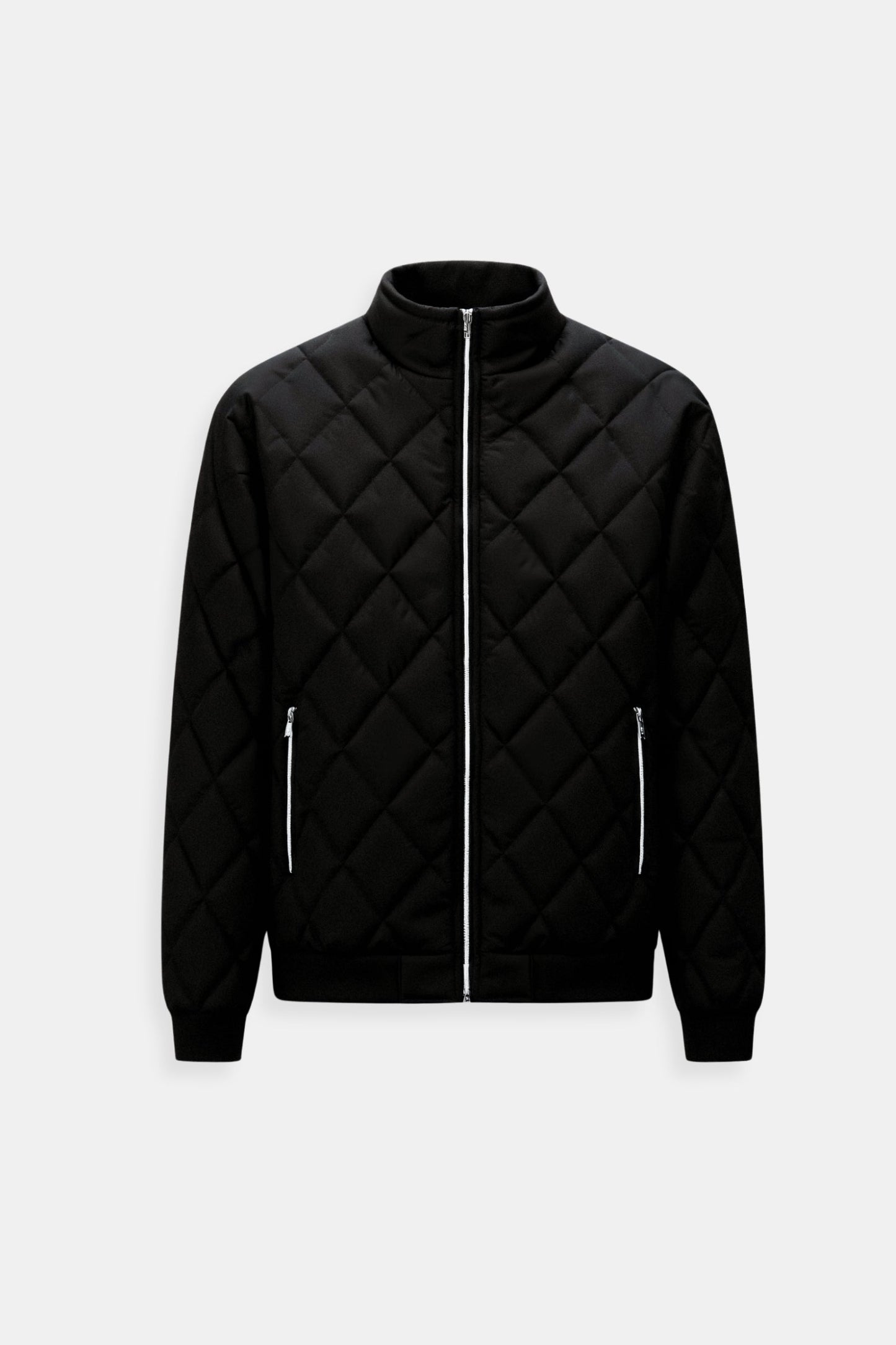 Herren Steppjacke Klassisch Schwarz Warm