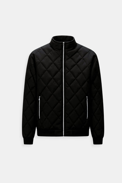 Herren Steppjacke Klassisch Schwarz Warm