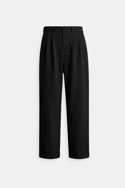 Damenhose Slim Fit mit Bundfalten und Umschlag