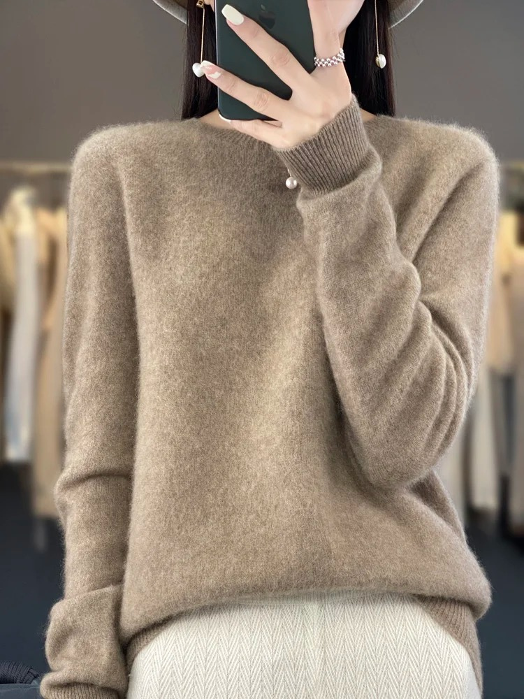 Damen Pullover Rundhals Weich und Elegant - BerlinGlamour