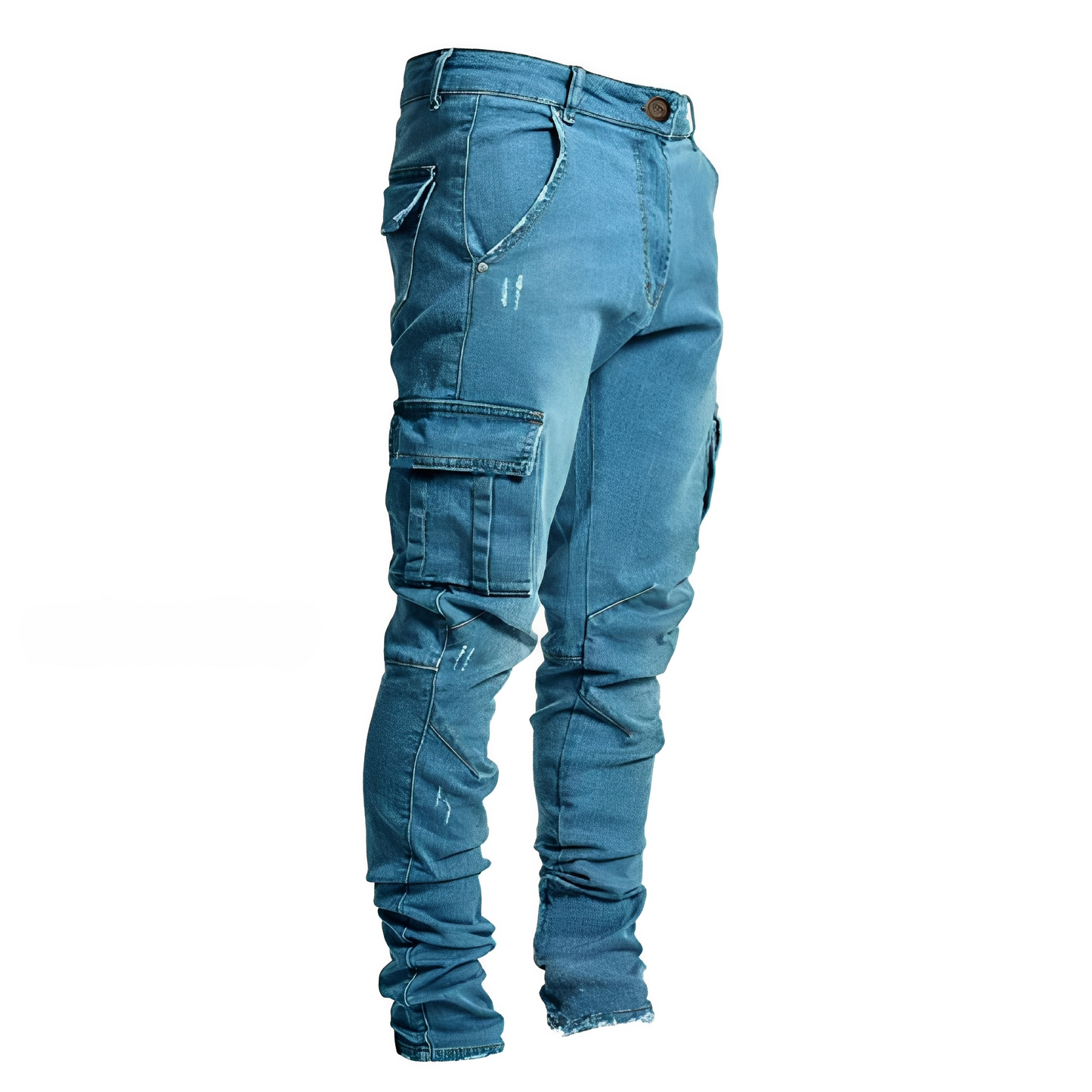 Herren Slim Fit Cargohose Modern Schwarz
