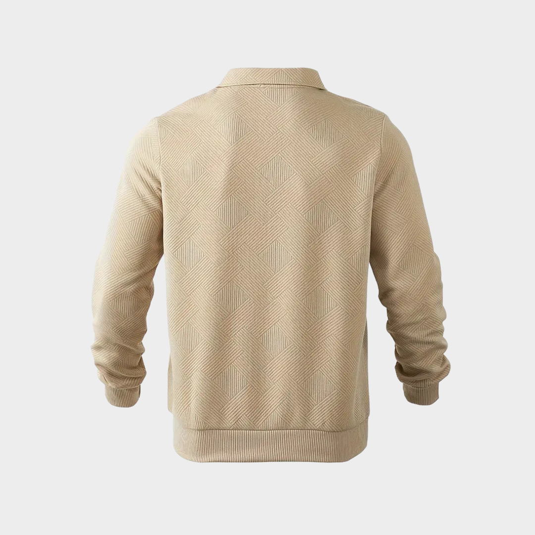 Herren Pullover Stehkragen Modern Halb-Reißverschluss