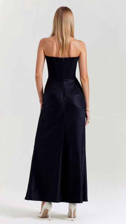 Elegantes Maxi Kleid Damen Hochzeitsgast Kleid Lang