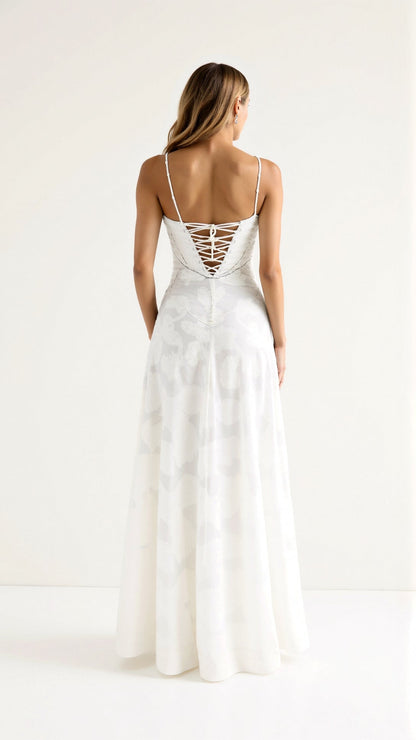 Damen Maxikleid Hochzeitsgast Kleid Elegant Lang