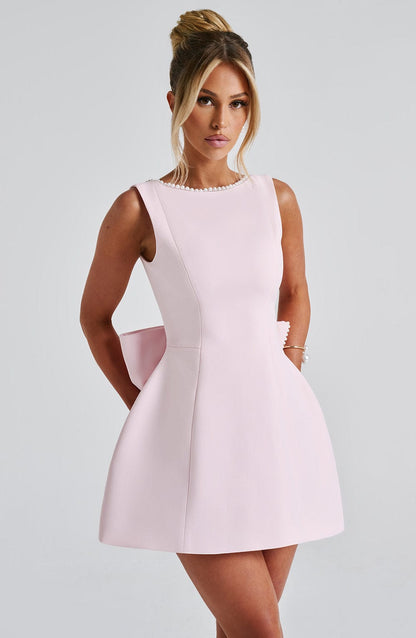 Damenkleid Hochzeitsgast Minikleid Struktur Optik