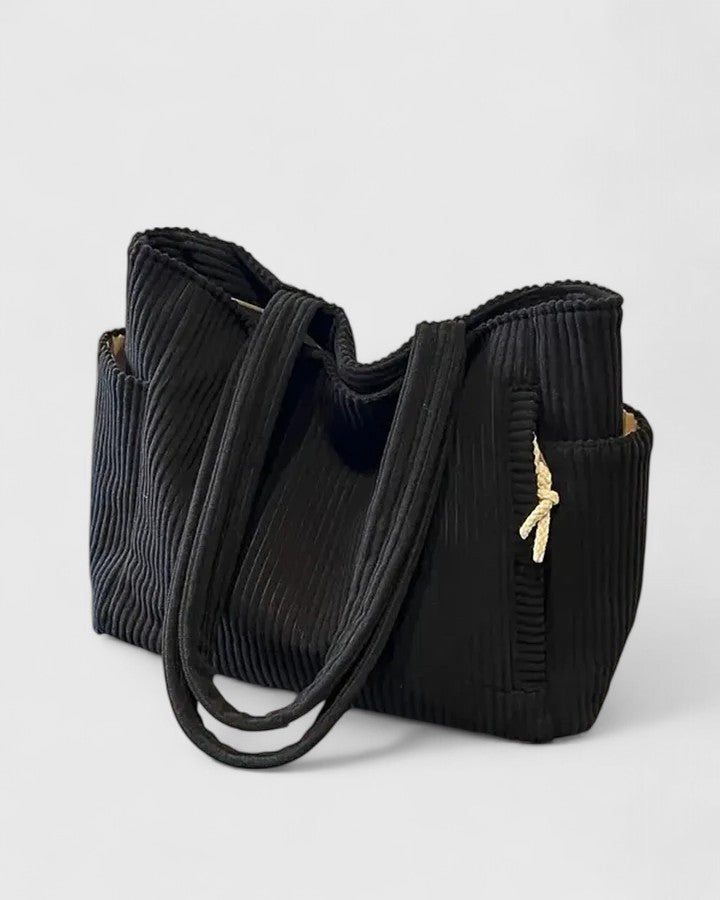 Damen Handtasche Ripp Optik Lederimitat - BerlinGlamour