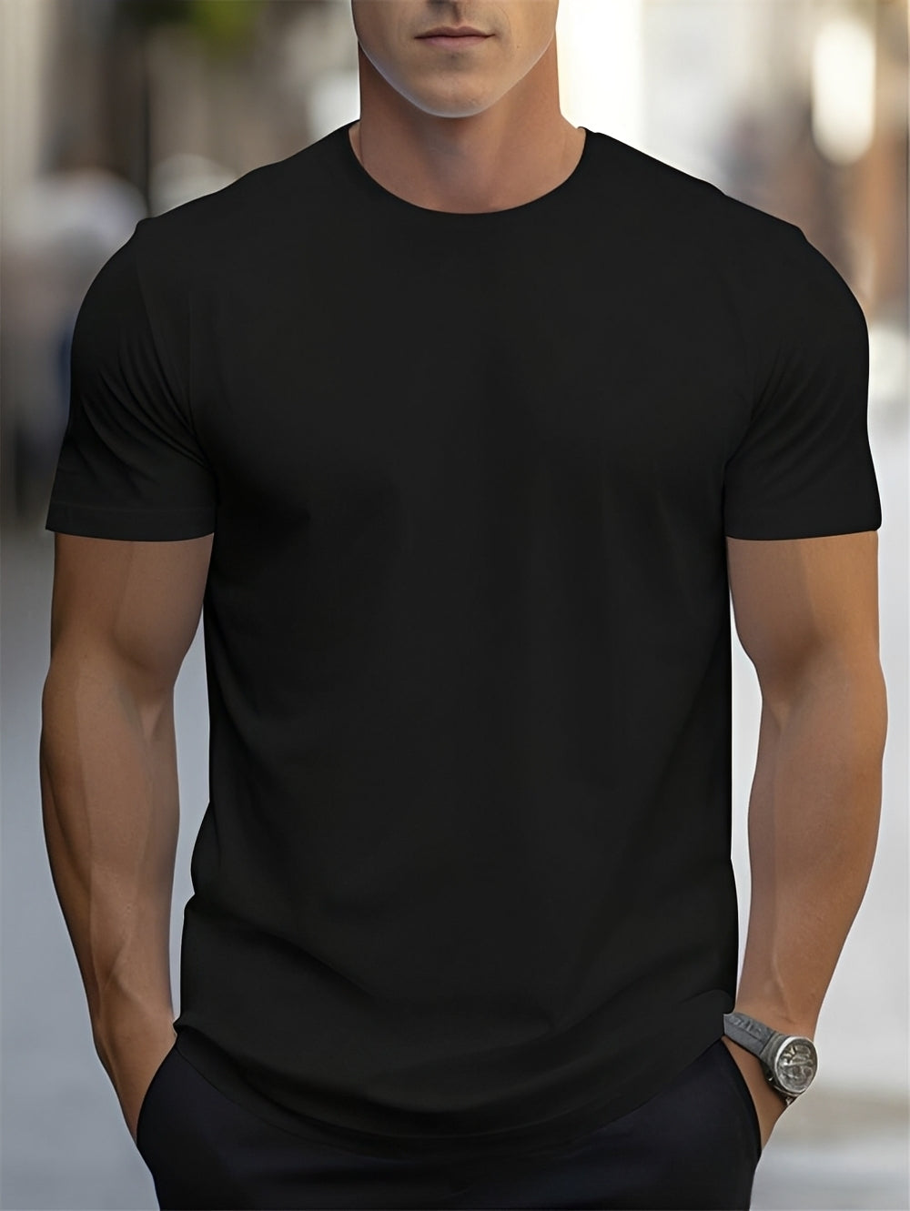 Herren T-Shirt Kurzarm Lässig Sommer