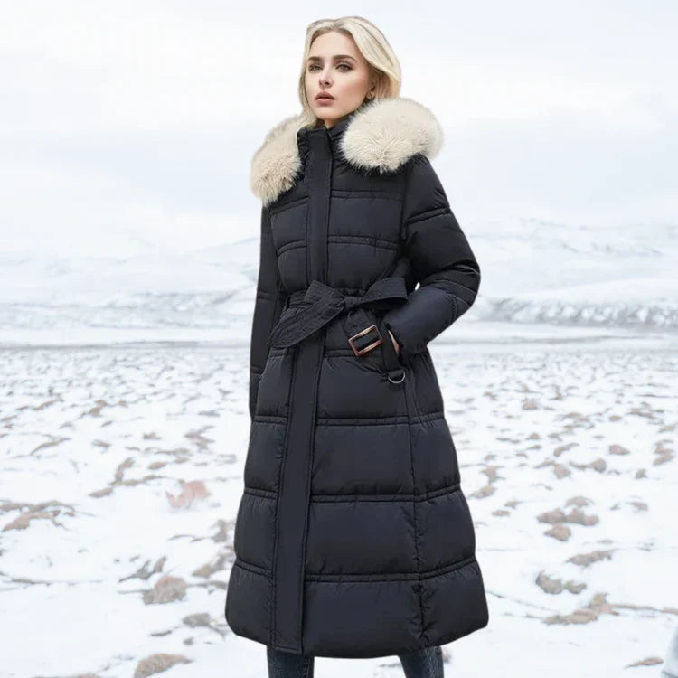 Luxus Winterjacke Damen Modern Schwarz