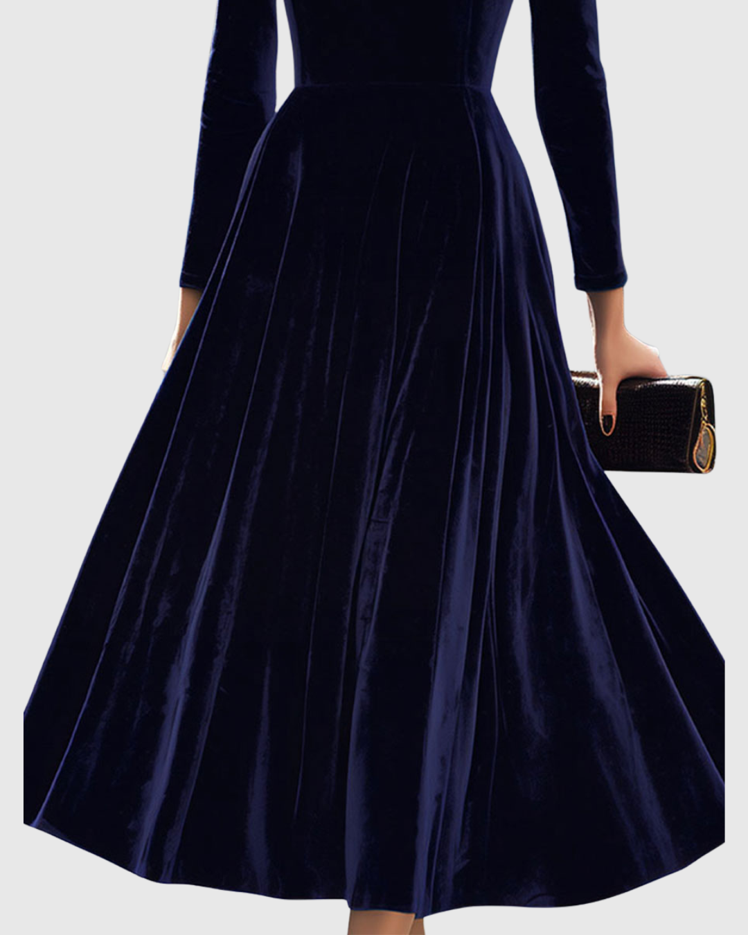 Samt Midikleid Elegant Damenkleid Partykleid