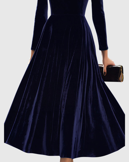 Samt Midikleid Elegant Damenkleid Partykleid