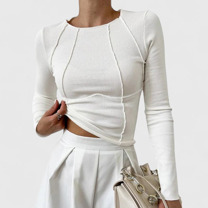 Damen Langarmshirt Enganliegend Slim Fit