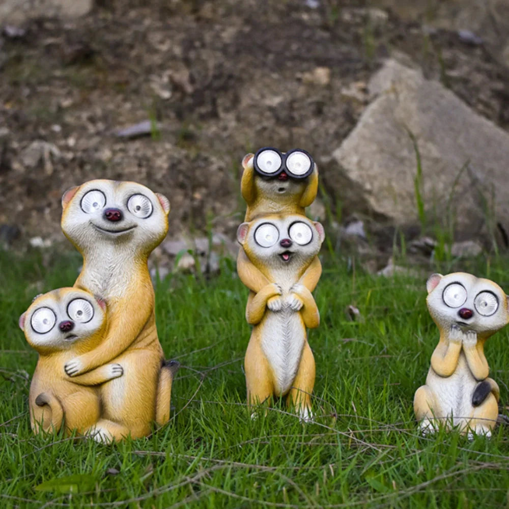 Solare Lichtfiguren Erdmännchen Dekoration Garten