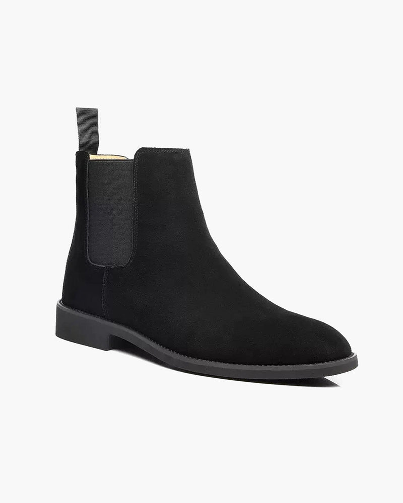 Herren Chelsea Boots Leder Schwarz Klassisch