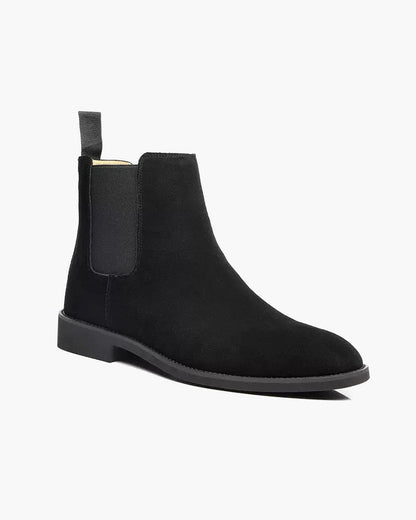 Herren Chelsea Boots Leder Schwarz Klassisch