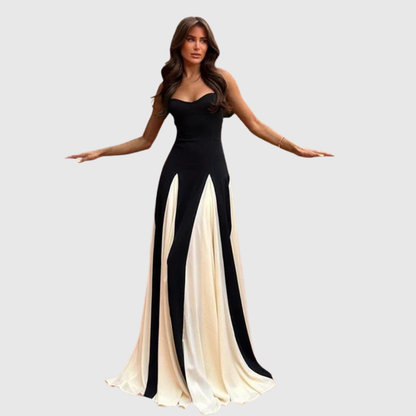 Elegantes Maxikleid mit Ausschnitt und Ruffles