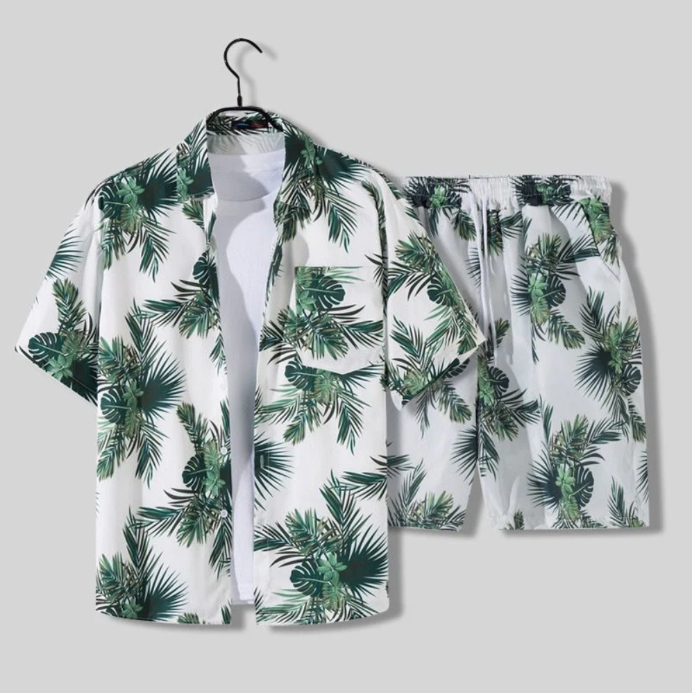 Hawai Hemd Herren Set Casual Freizeit