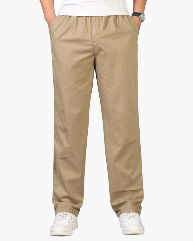 Bequeme Herrenhose Gerader Schnitt Baumwolle Elastikbund