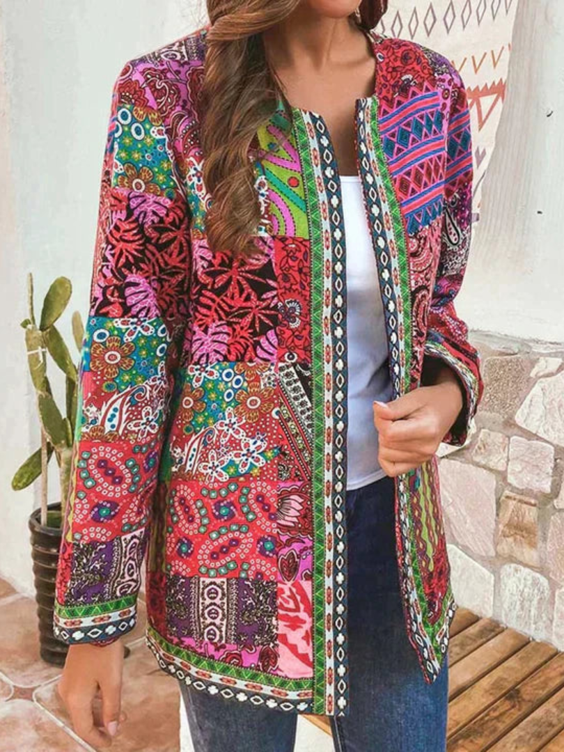 Ethnischer Blumenmantel Damen Jacke Trendy Sommer