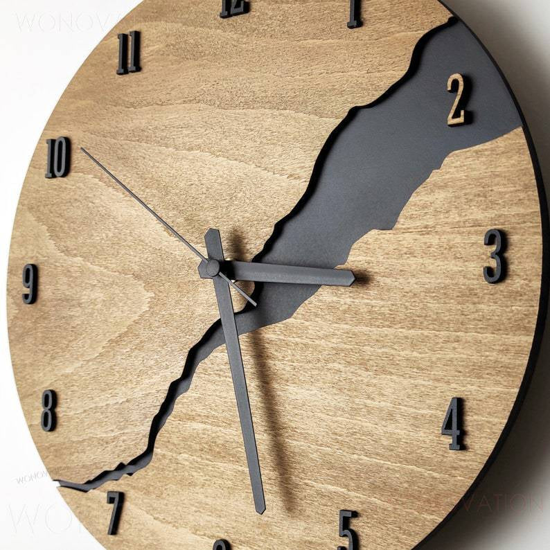 Elegante Holzwanduhr Zeitlos Modern Design