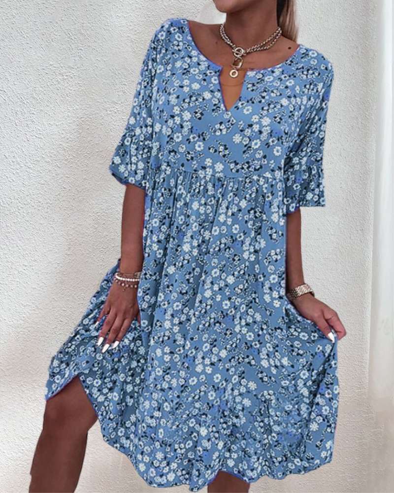 Sommerkleid Damen Blumenmuster Trendy Kurzkleid