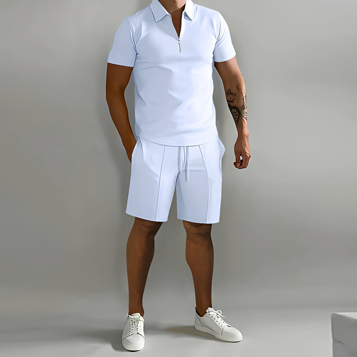 Herren Pullover Set Modern Halb Reißverschluss