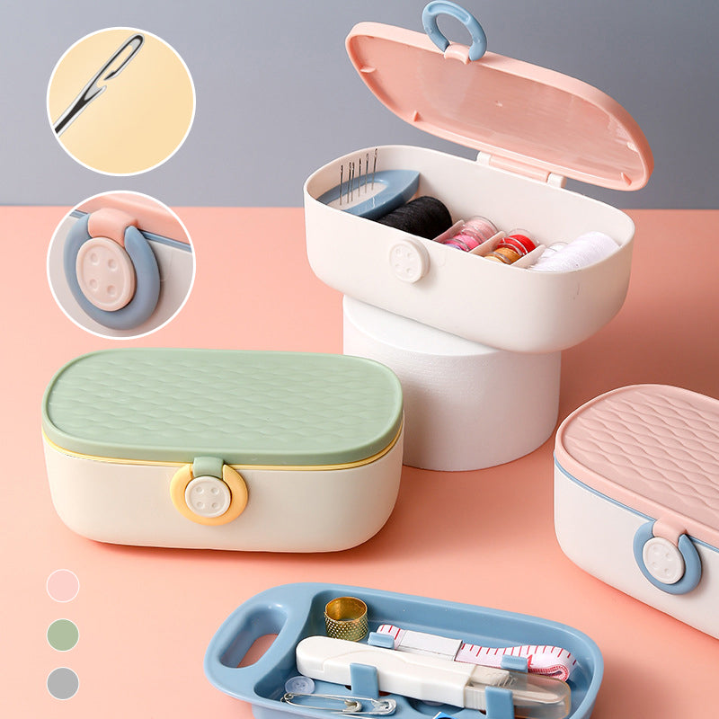 Nähkästchen Komplett Set mit Knöpfen und Fingerhut
