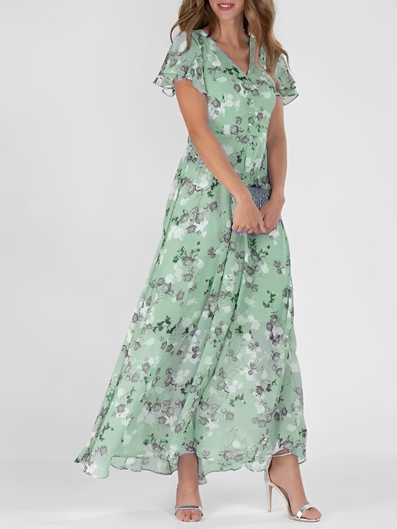 Damenkleid Blumenmuster Leicht Sommerkleid