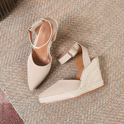 Keilabsatz Sandalen Damen Schuhe Heidi Stil