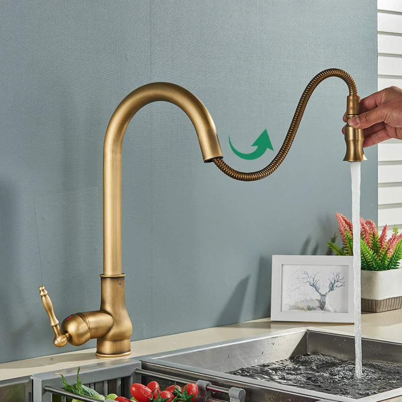 Küchenmischerhahn Vintage Messing Wasserhahn Antik Stil