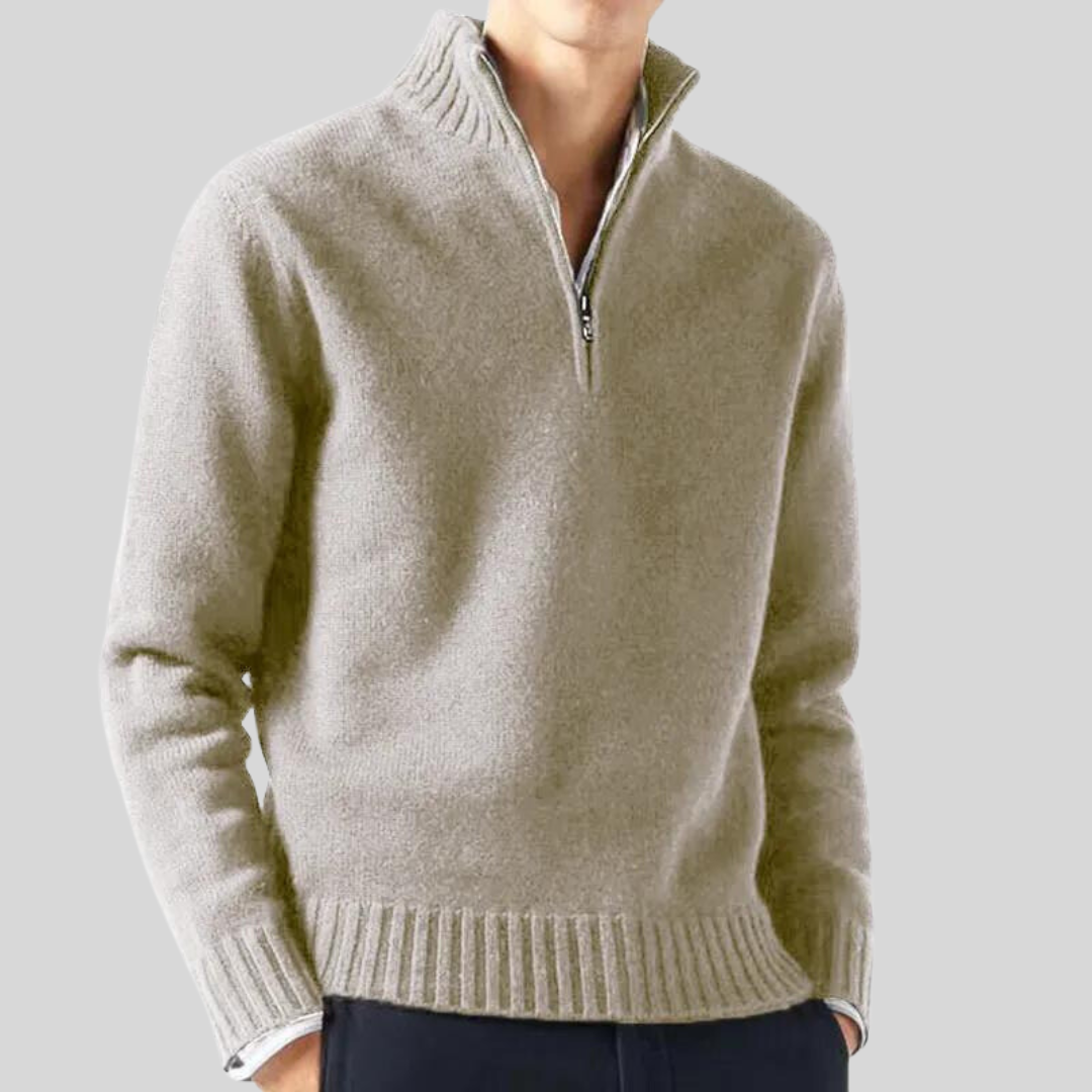 Luxuriöser Pullover Halb-Reißverschluss Warm