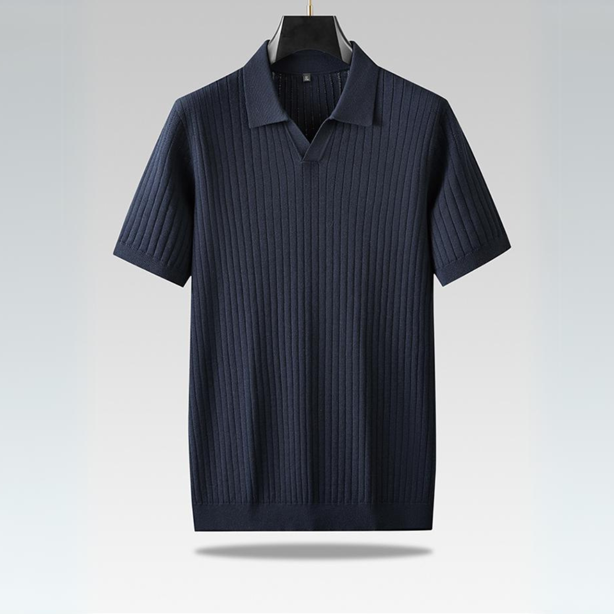 Herren Poloshirt Marineblau Strick Qualität