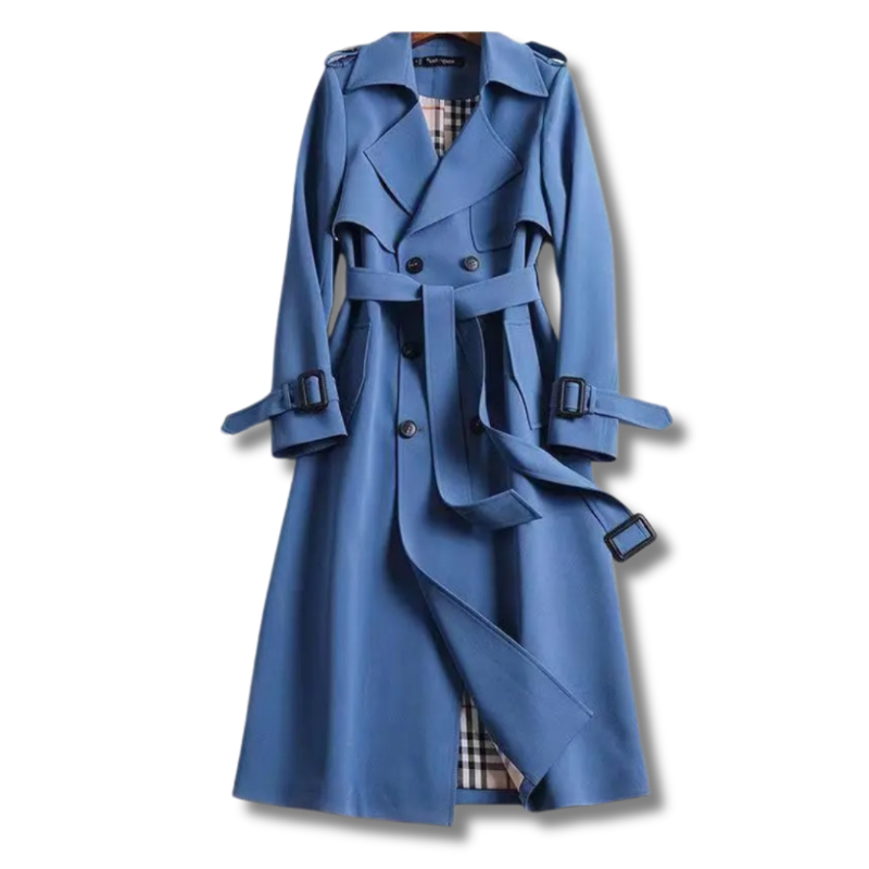 Damen Trenchcoat Klassisch mit Gürtel Winter