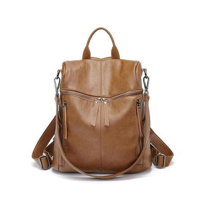 Großer Leder Rucksack Kapazitiv Modern