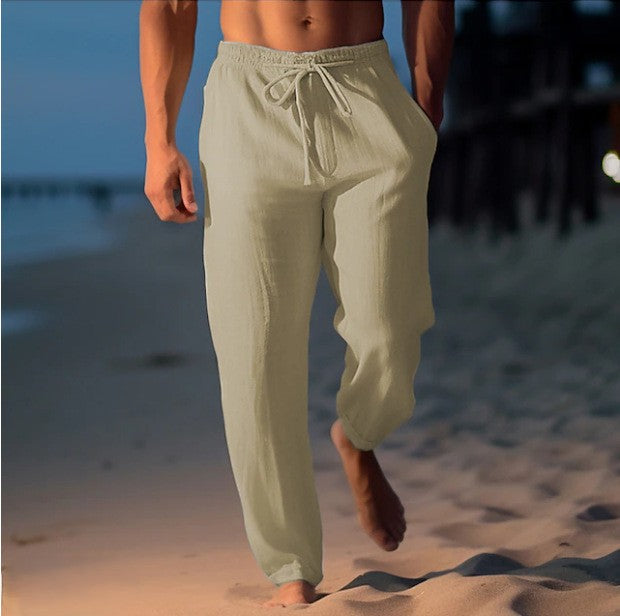 Modische Herren Leinenhose Sommer Slim