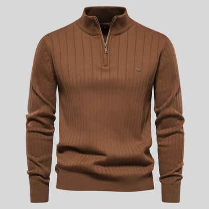 Herren Pullover Langarm Viertelzip Frühjahr Modern