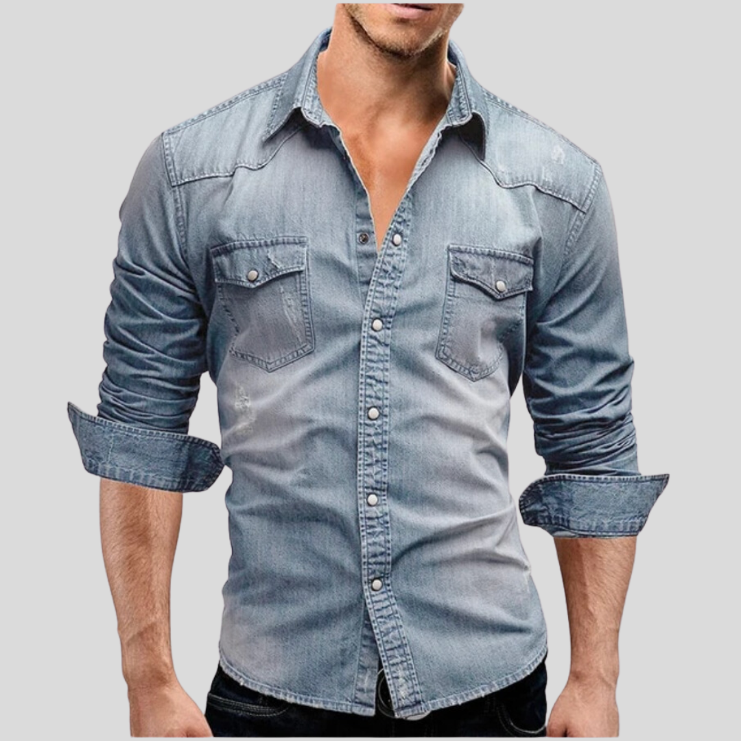 Herren Jeanshemd Slim Fit Modern