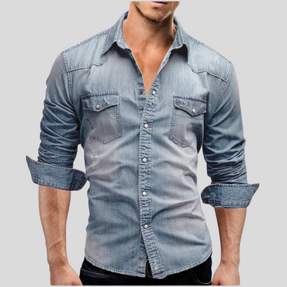 Herren Jeanshemd Slim Fit Modern