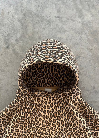 Leopardenmuster Hoodie Set Damen Jogginghose Trendy Sportlich