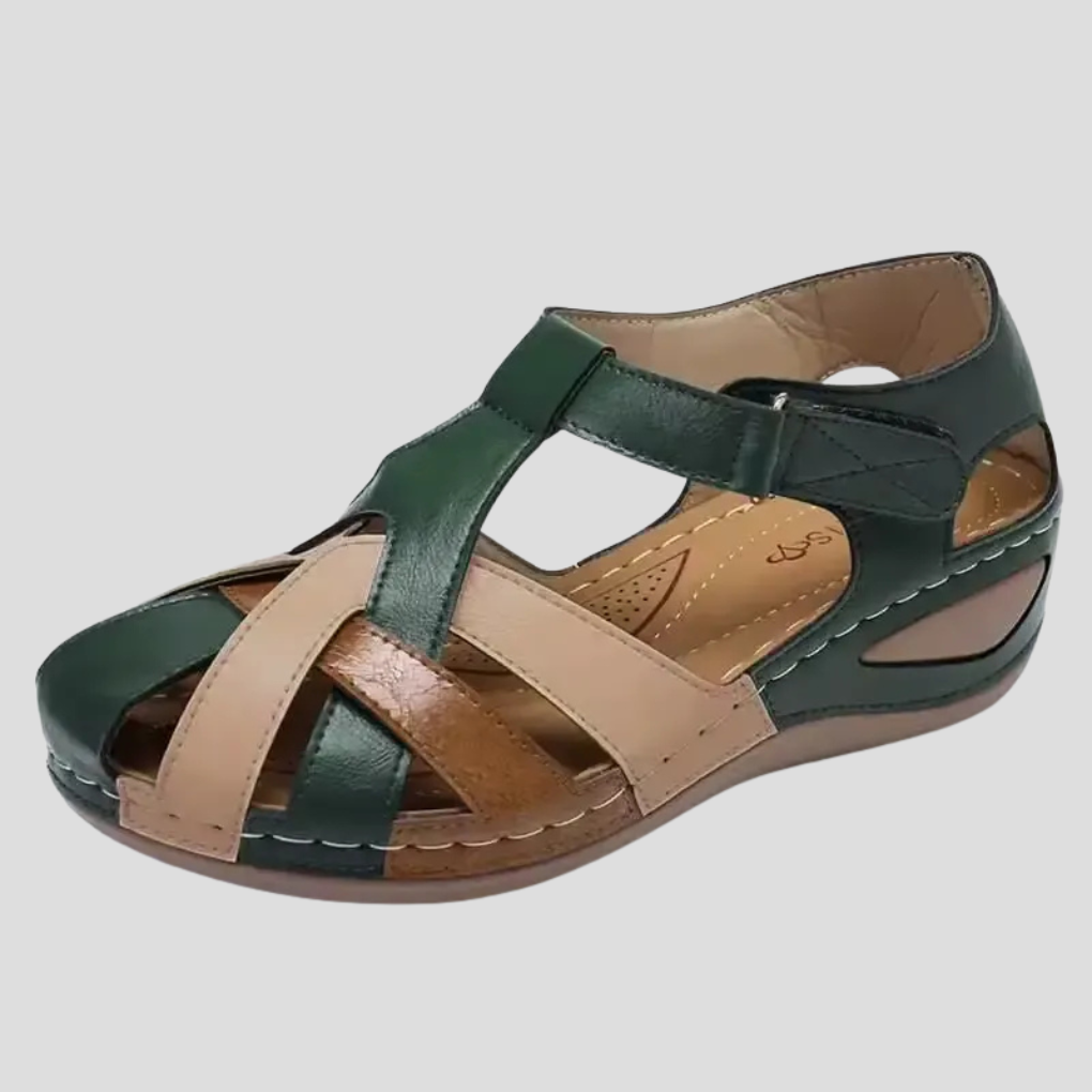 Damen Sandalen Mit Fußbett und Arch Support Leder