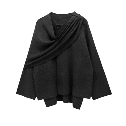Damen Cape Mantel Elegantes Drapierter Schal - BerlinGlamour