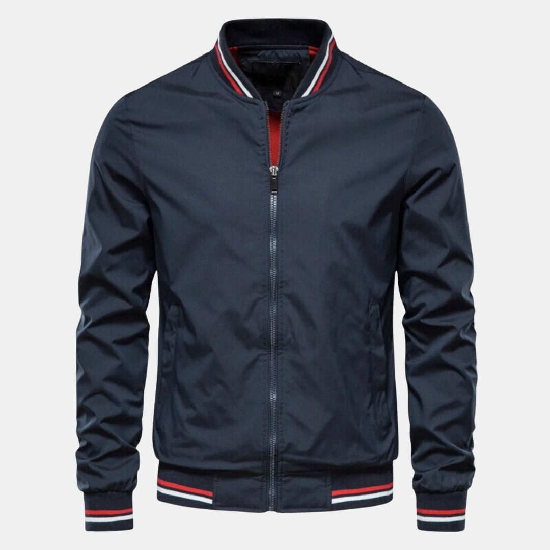 Herren Bomberjacke Leder Schwarz