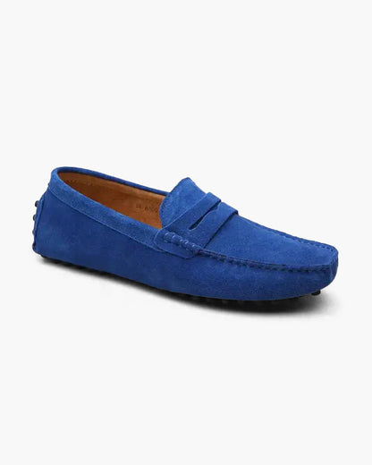 Herren Mokassin Schuhe Wildleder Slip On Braun