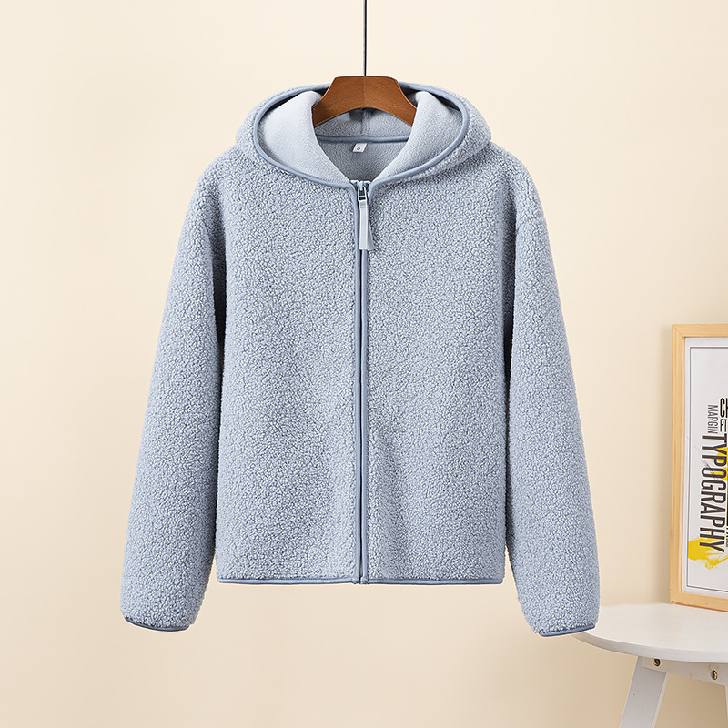 Kapuzenjacke Sherpa Fleece Warm mit Reißverschluss