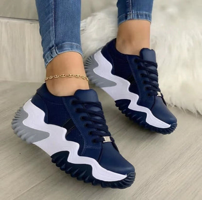 Kasia Orthopädische Sneaker aus Leder mit Patchwork-Design