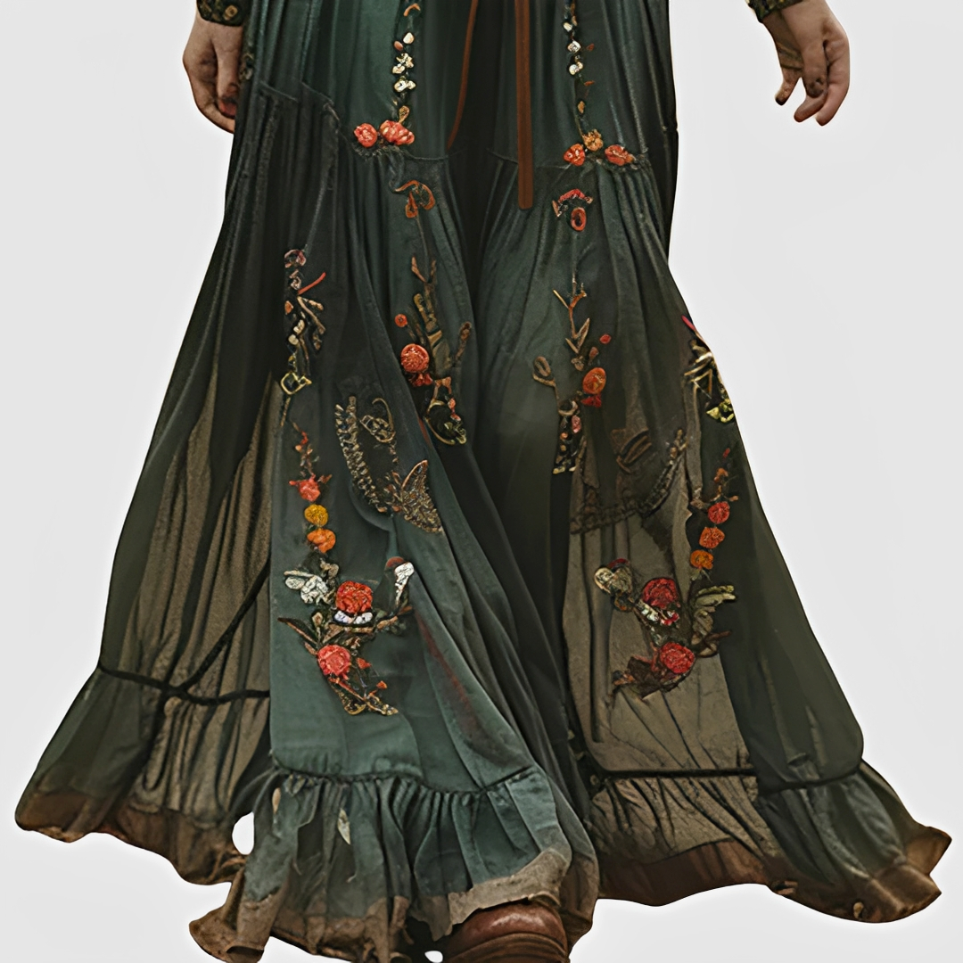 Blumen Maxi-Kleid Damen Sommer Robe Lang